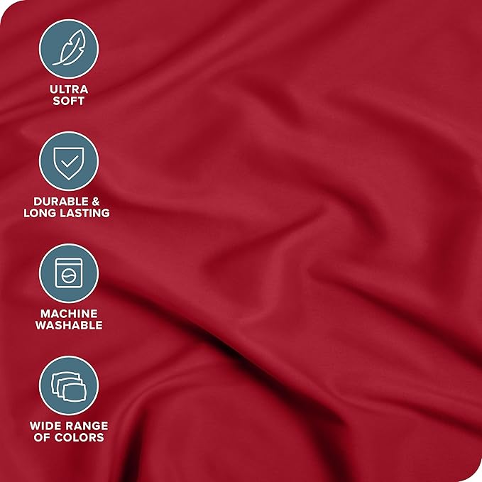 Bare Home 2 King Fitted Premium Bed Sheets (2-Pack) - Ultra-Soft, Hypoallergenic, 15" Deep Pocket, 78" x 80" (King - 2 Pack, Red)