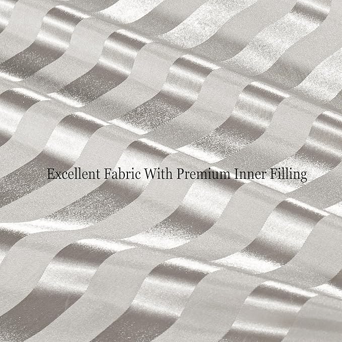 Whale Flotilla 3-Piece Reversible Silky Soft King Size Comforter Set, Luxury Stripe Satin Oversized Comforter Bedding Set with 2 Satin Pillowcases, Lightweight Duvet for All Seasons, Grey