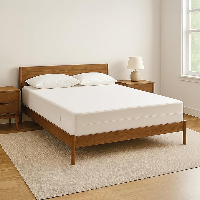 Snuze Total Protection Mattress Encasement Queen Size, 6-Sided Waterproof Mattress Cover Zippered Encasement for Allergen and Dust Protection, Machine Washable, Fits Up to 15” Deep Mattress