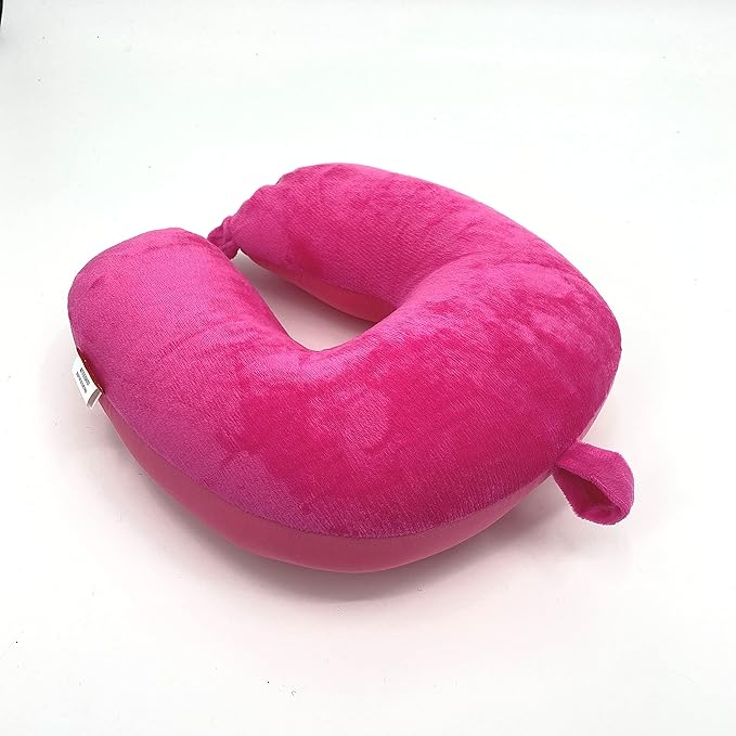 Bookishbunny U Shaped Micro Beads Microbead Neck Head Support Travel Pillow, 12"x12"x4" (SolidPink)
