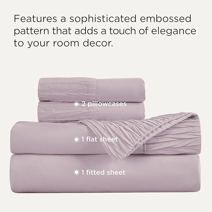 Bedsure King Size Sheets Set - 4 Pieces Soft King Sheets - Breathable & Cooling - Hotel Luxury - Easy Care Polyester Microfiber Bedding for Women, Men, Pink Mocha