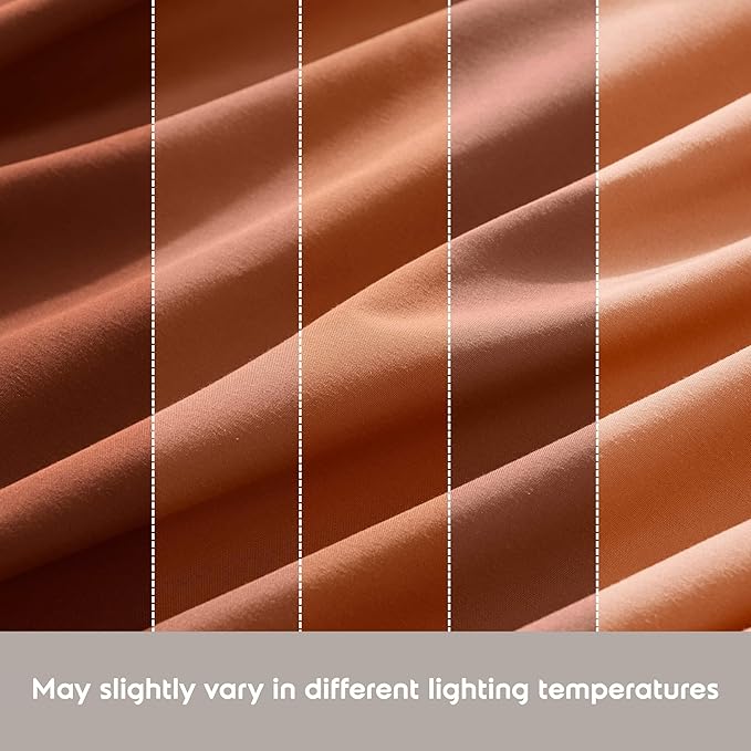 Nestl Bed Sheets Set - 4Pc California King, Microfiber, Ultra Soft, Breathable, Lightweight, Snug Fit, Rust