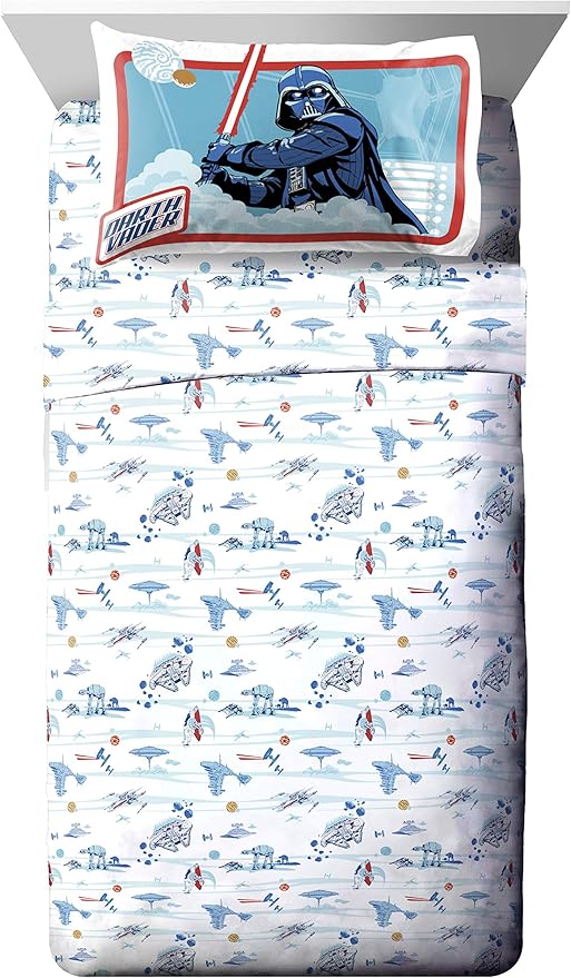 Jay Franco Star Wars Empire Strikes Back 4 Piece Twin Bed Set - Includes Reversible Comforter & Sheet Set - Super Soft Fade Resistant Microfiber
