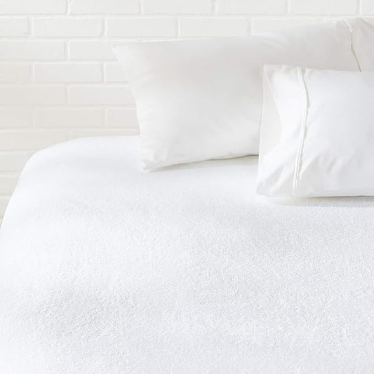 Amazon Basics Waterproof Breathable Mattress Protector,King Size,18 inch Deep,Machine Washable,White,(Pack of 6)