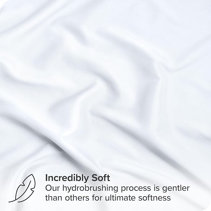 Bare Home Bed-in-A-Bag 7 Piece Comforter & Sheet Set - Queen - Goose Down Alternative - Ultra-Soft 1800 Premium - Bedding Set (Queen, White/White)