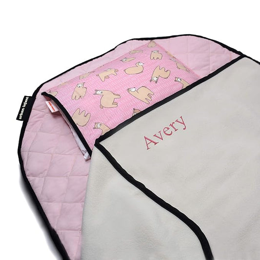 Personalized Tot Cot Kids Nap Mat - Toddler Preschool Daycare Bedding Cover with Blanket and Pillow - Ages 2 Yrs to 5 Yrs