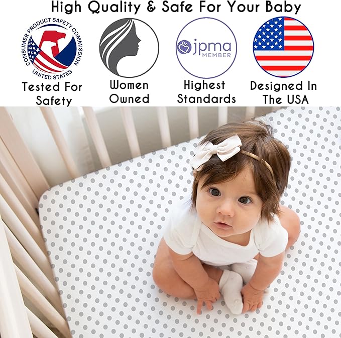 Sweet Jojo Designs 4-Piece Baby Crib Bedding Set (Pink/Grey Boho Floral) for Girls, Infants/Nursery incl. Blanket, Fitted Sheet, Skirt, Diaper Stacker (Watercolor, Elegant Rose, Polka Dot, Blush Gray)