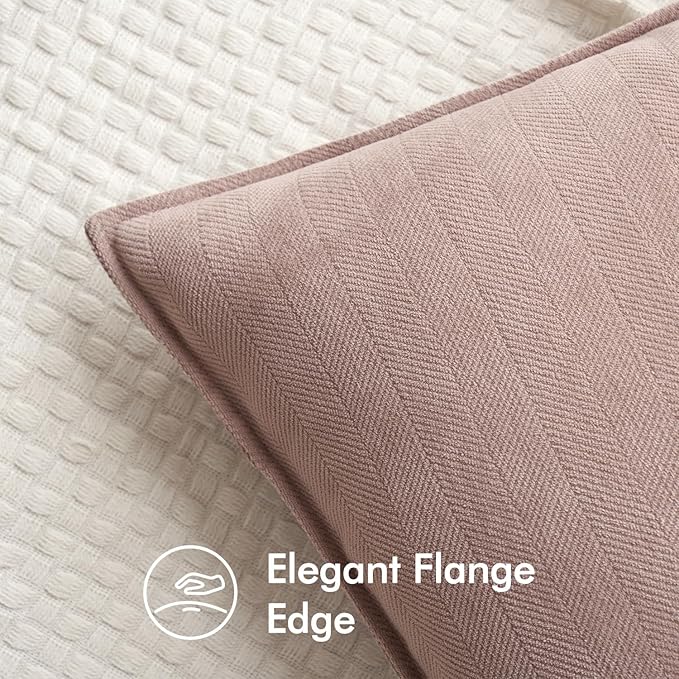 MIULEE Pack of 2 Blush Pink Valentines Decorative Pillow Covers 20x20 Inch Soft Chenille Luxurious Couch Throw Pillows Farmhouse Cushion Covers for Sofa Bedroom Living Room Spring Home Decor