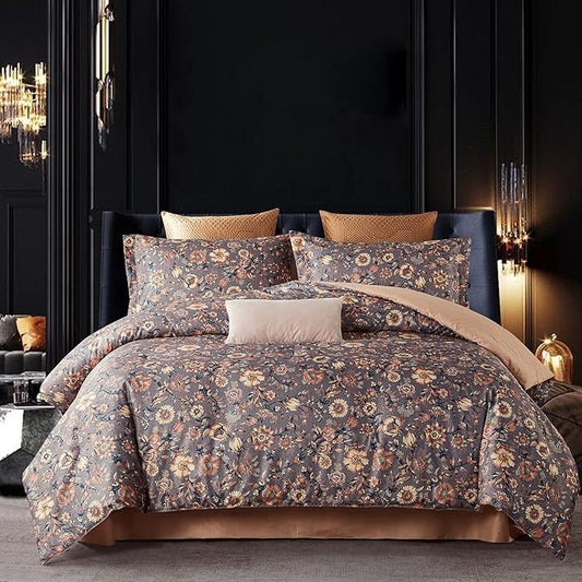Cupocupa Duvet Cover Set;Duvet Cover Twin Bedding Set Fluffy Boho Duvet Cover Set Paisley Floral Bedding Collection Duvet Cover with Pillowcases
