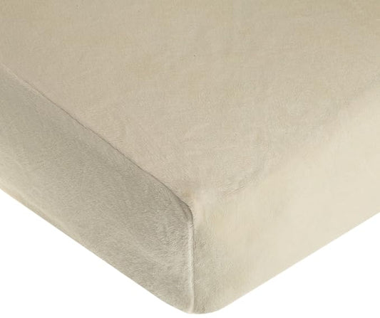 American Baby Company Heavenly Soft Chenille Fitted Crib Sheet 28" x 52", Warm and Cozy Neutral Chenille Sheet, Cream, for Boys and Girls, Fits Crib and Toddler Bed mattresses