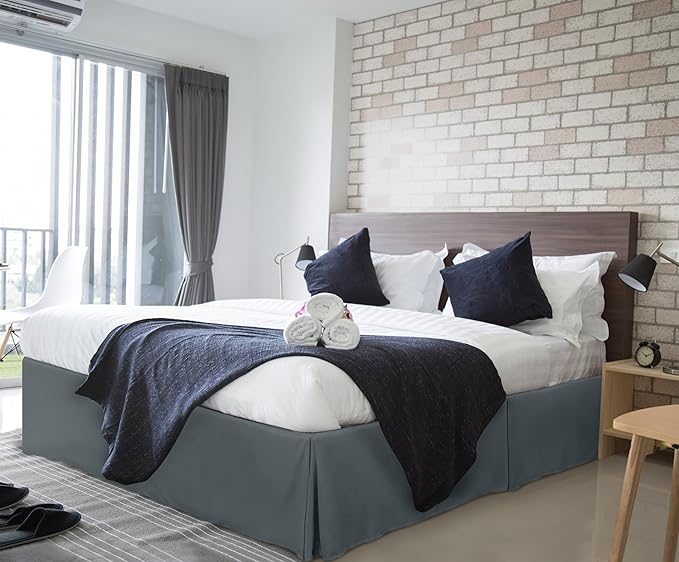 Utopia Bedding Full Bed Skirt - Soft Quadruple Pleated Ruffle - Easy Fit with 16 Inch Tailored Drop - Hotel Quality, Shrinkage and Fade Resistant (Full, Grey)