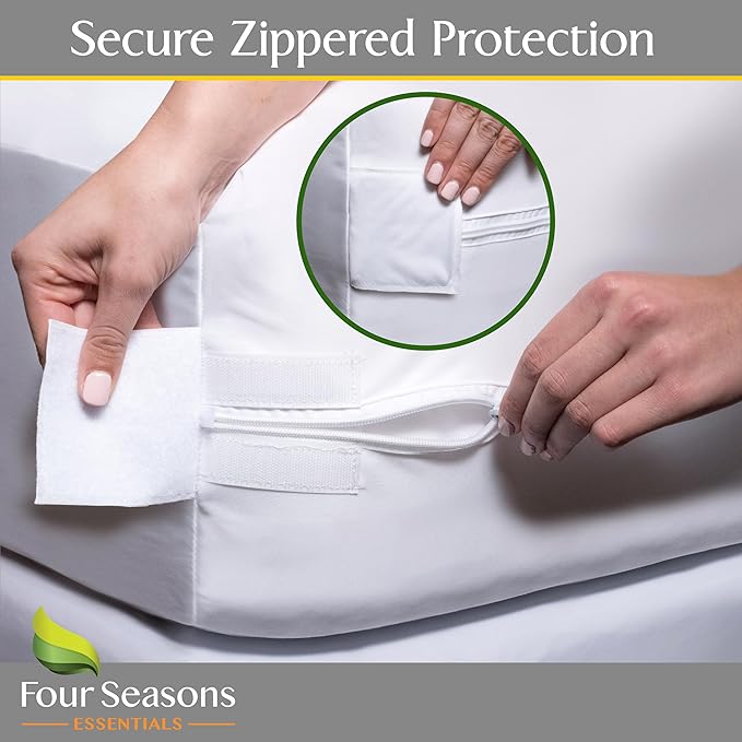 Split King Mattress Encasement 39" x 80" (2PCs Twin XL) - Waterproof Zippered Protector Hypoallergenic Premium Quality Bed Cover for Adjustable Beds and Split Mattresses (11"-16" Depth)