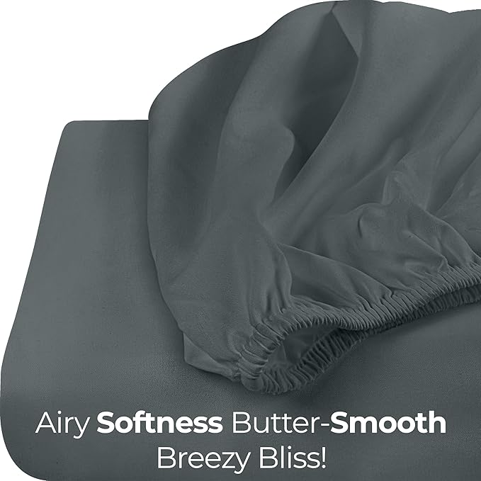 Utopia Bedding King Fitted Sheet - Bottom Sheet - Deep Pocket - Polyester - Shrinkage and Fade Resistant - Easy Care -1 Fitted Sheet Only (Grey)