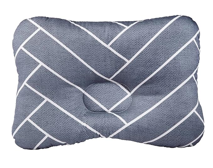 Soft Hypoallergenic Baby Head & Neck Support Organic Cotton Cover Machine Washable (Marble Grey)
