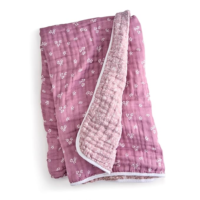 aden + anais Boutique Organic Dream Blanket, 100% Cotton Dream Blanket, Muslin Baby Blanket for Boys & Girls, Unisex Toddler Bedding, Newborn Crib Blanket, Nursery Essential, Heritage Floral