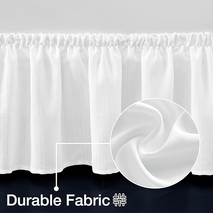 Casual Living Full Bed Skirt Wrap Around Ruffled Style Box Spring Cover Bed Skirts for Bedroom Decor Machine Washable Premium Bedding 15-Inch Drop Elastic Dust Ruffle, Full, White