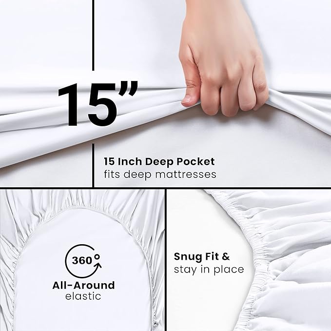 Utopia Bedding King Fitted Sheets - Bulk Pack of 2 Bottom Sheets - Soft Brushed Microfiber - Deep Pockets - Shrinkage & Fade Resistant - Easy Care (King, White)