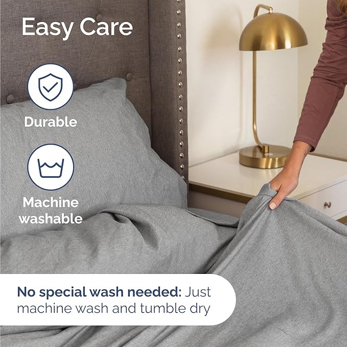 Twin 4 Piece Sheet Set - Comfy Breathable & Cooling - Soft Hotel Luxury Bedding Set with 8-16 Inch Deep Pockets - 1 Flat & 1 Fitted Sheet & 2 Pillowcases - Wrinkle Free & Easy Care - Heathered Grey