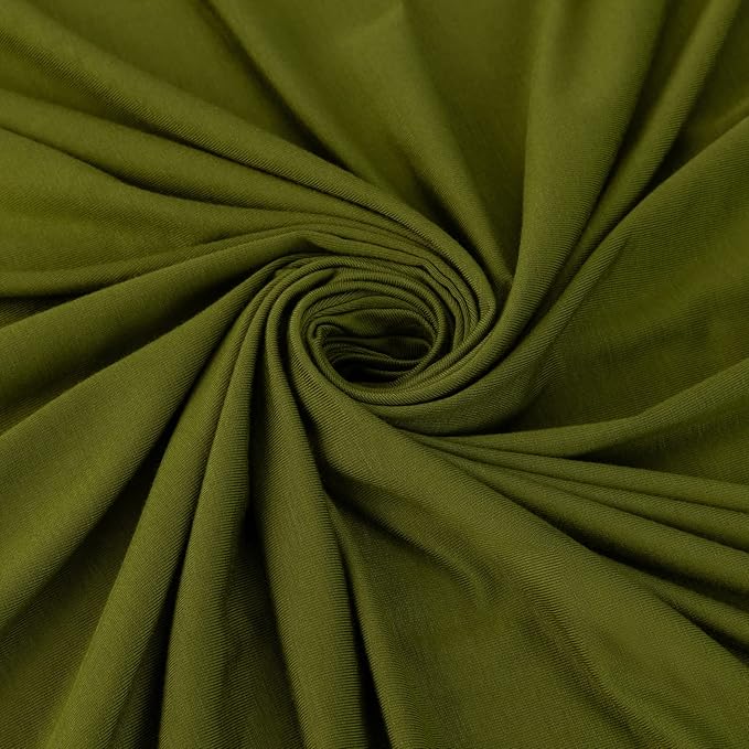 Large Jersey Knitted Swaddle Blanket for Baby, Soft Stretchy Receiving Blanket for Newborns with Hat, Baby Nursery Swaddle 47 x 47 inches(Olive)