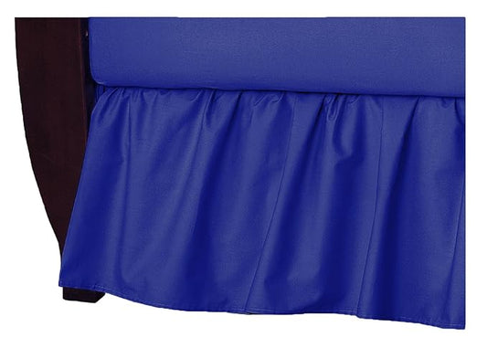 American Baby Company 100% Natural Cotton Percale Ruffled Crib Skirt, Royal, 52"L x 28"W + 13.5"