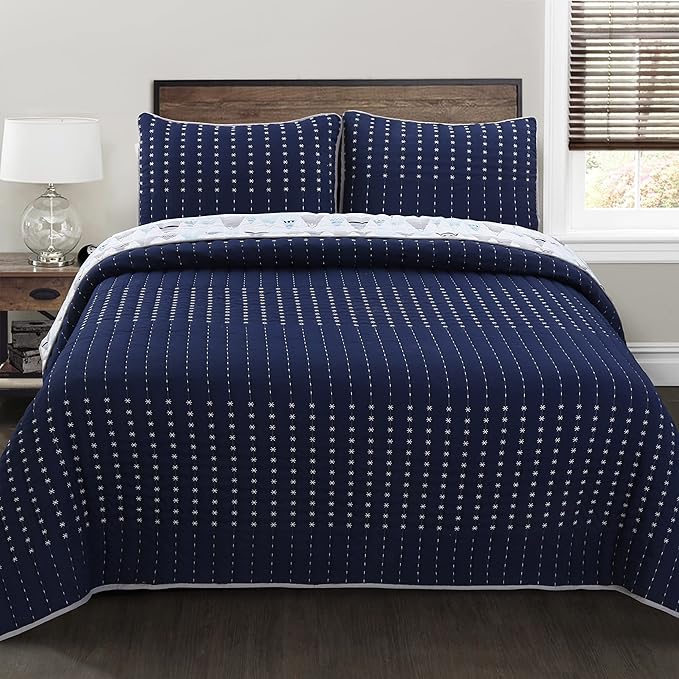 Cozy Line Home Fashions Summit Blues Snowy Alps Pike Winter Mountains Polyester Reversible Quilt Bedding Set, Coverlet, Bedspread (Twin - 2 Piece)