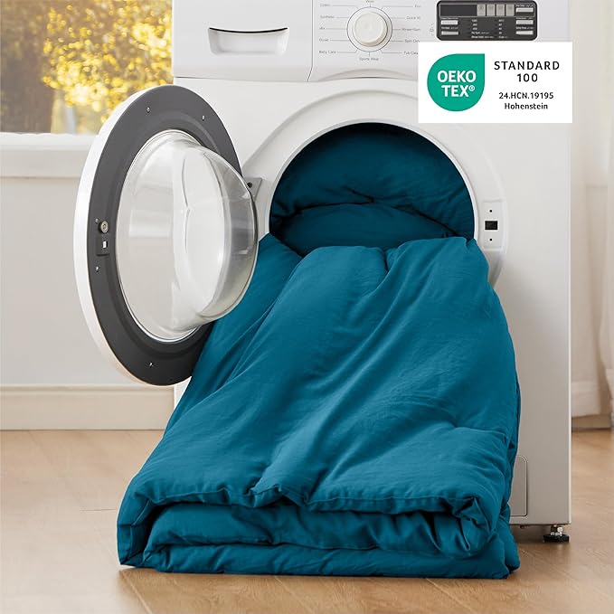 Bedsure Twin/Twin XL Comforter Set, Teal Soft Prewashed Bedding for All Seasons, 2 Pieces GentleSoft™ Bed Set, 1 Lightweight Comforter (68"x88") and 1 Pillowcase (20"x26")