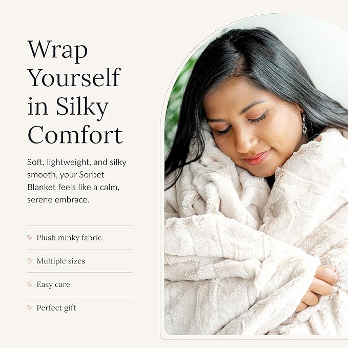 Minky Couture Sorbet Blanket - Ultra-Soft Throw for Silky Smooth Comfort - Premium Decorative Throw - Midweight, Breathable Fabric - Machine Washable Grande, Almond Croissant
