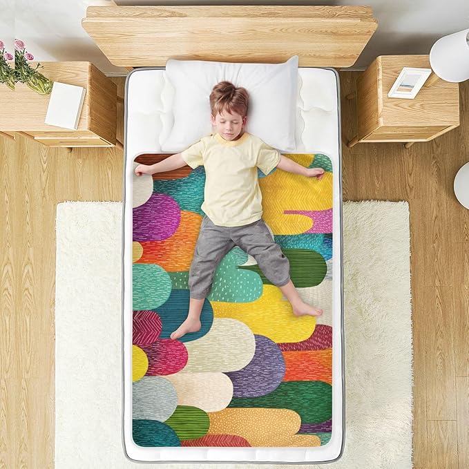 Waterproof Bed Pad Reusable Changing Pad Toddler Mattress Protector Large Pee Pad Baby Diaper Pad Soft Washable Liner Multicolored Geometric Cacti
