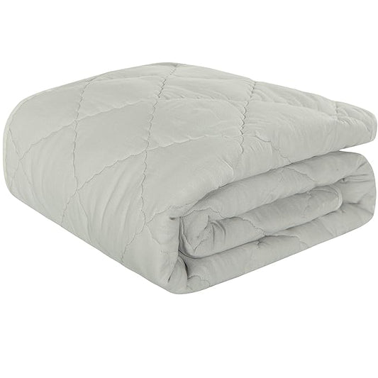 NTBAY Down Alternative Oversized Toddler Comforter, Super Soft and Warm Solid Color Baby Crib Quilted Blanket, 43x60 inches, Light Grey