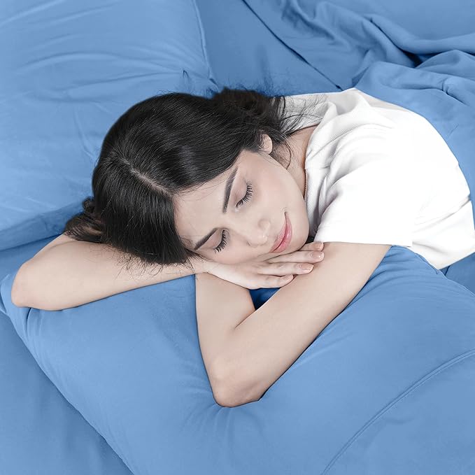 Utopia Bedding Queen Size Sheet Set – 4 Piece Bed Sheets, Soft and Breathable Microfiber, Includes 1 Fitted Sheet, 1 Flat Sheet and 2 Pillowcases – Oeko-Tex - (Dutch Blue)