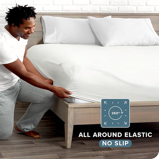 Fitted Bottom Sheet Full Size - Premium 1800 Microfiber - Ultra-Soft Hotel Luxury - Deep Pocket - Durable and Long Lasting - Fitted Sheet (Full, Cream)