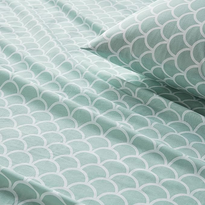 Comfort Spaces 100% Cotton Sheet Set Breathable, Lightweight, Soft with 14" Elastic Pocket Fits up to 16" Mattress, All Season Cozy Bedding, Matching Pillow Case, Full Scales 4 Piece