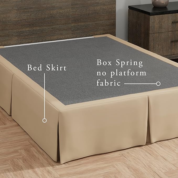 Bed Maker’s Never Lift Your Mattress Bed Skirt, Designed for Box Spring Beds, Split Corners, 14 Inch Drop Length, Full, Mocha