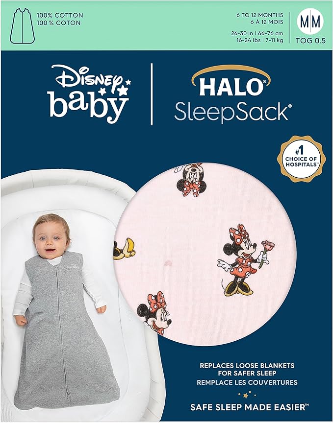 HALO Sleepsack, 100% Cotton Wearable Blanket, Swaddle Transition Sleeping Bag, TOG 0.5