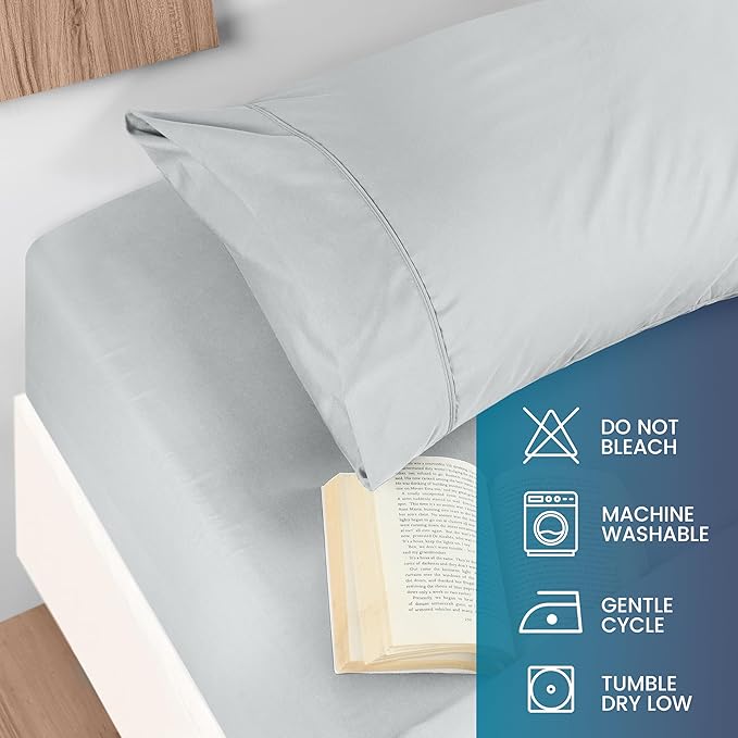 Utopia Bedding King Size 4 Piece Sheet Set - Brushed Microfiber - Soft Bed Sheets for King Size Bed - Includes 1 Fitted, 1 Flat, & 2 Pillow Cases - Deep Pocket (Light Grey)