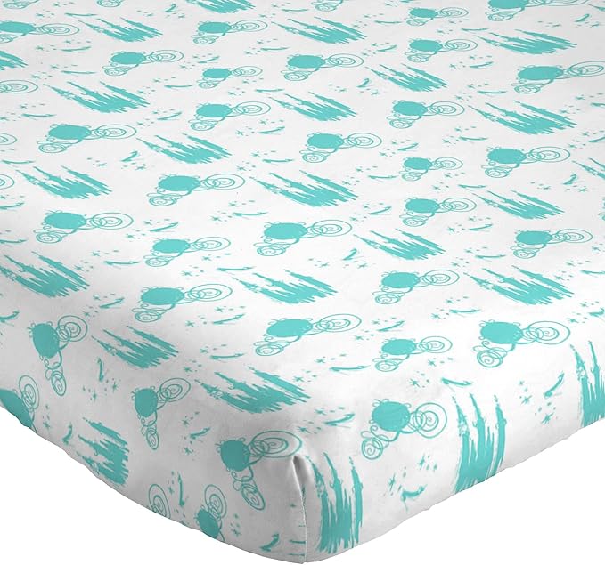 Jay Franco Kids Sheet Set with Fitted, Flat Sheets & Pillow Cover - Ultra-Soft Bedding with Pillowcase for Room Decor, Blue - Princess Cinderella, 4 Piece Full