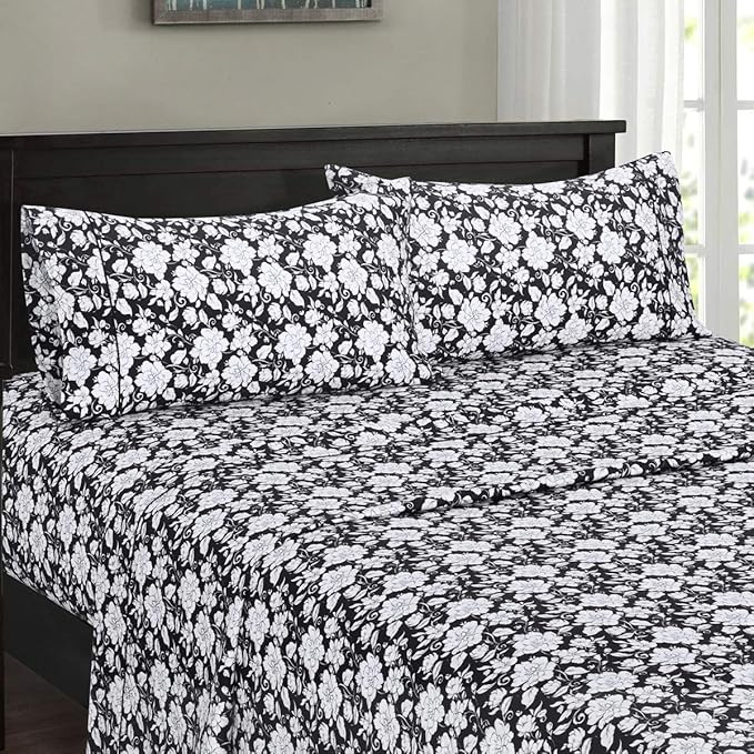 Royal Hotel Bedding Agnes Floral 4-Piece Full/Queen Comforter Set, 100-Percent Cotton, 300-Thread-Count by Royal Hotel