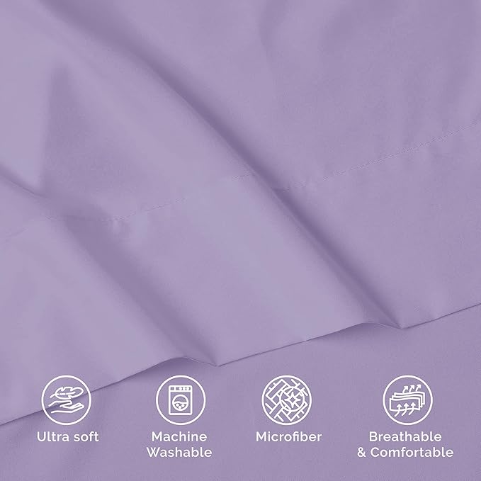 Luxury Flat Sheet on Amazon Elegant Comfort Wrinkle-Free 1500 Premier Hotel Quality 1-Piece Flat Sheet, California King Size, Lilac