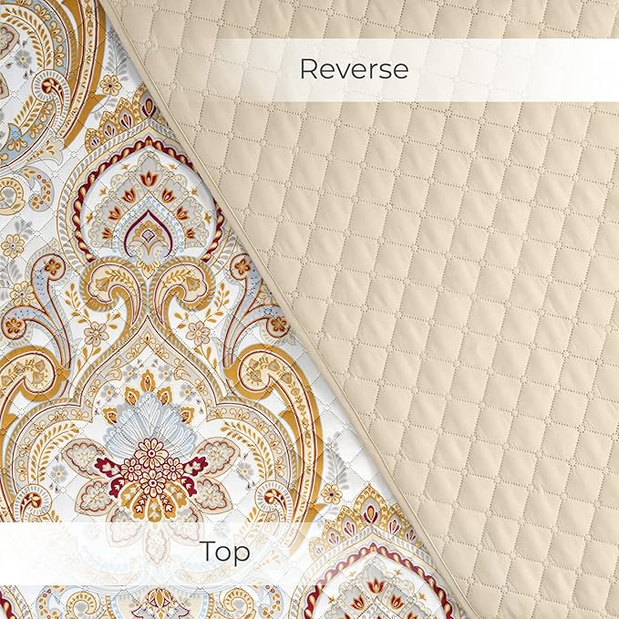 Mellanni Twin Bedspread Coverlet Set - Bedding Cover with Sham - Ultrasonic Quilting Technology - 2 Piece Oversized Quilt Set - Bedspreads & Coverlets (Twin, Paloma Beige)