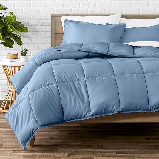 Bare Home Comforter Set - Full Size - Ultra-Soft - Goose Down Alternative - Premium 1800 Series - All Season Warmth (Full, Coronet Blue)