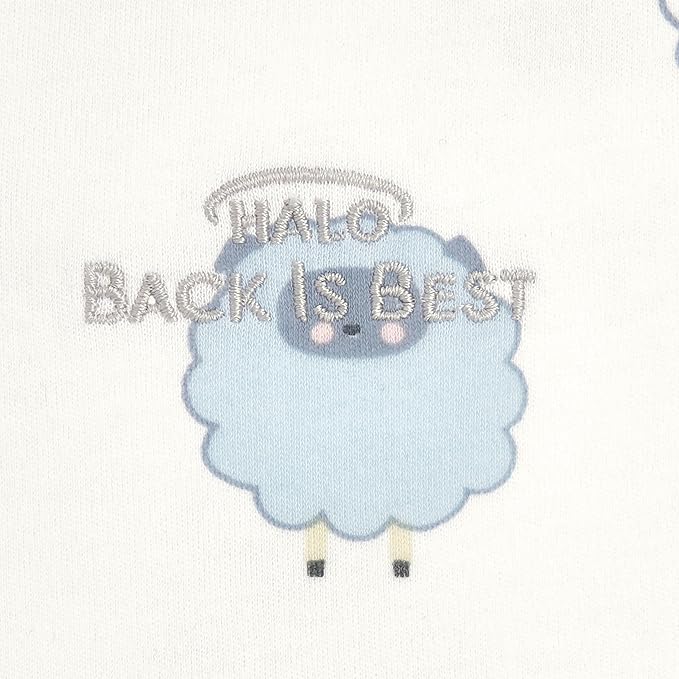 HALO SleepSack, 100% Cotton Wearable Blanket, Swaddle Transition Sleeping Bag, TOG 0.5, Sleepy Sheep, Small, 0-6 Months