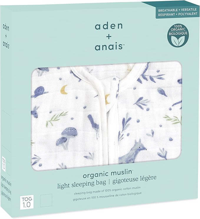 aden + anais Baby Sleeping Bag, Wearable Swaddle Blanket for Girls & Boys, Newborn Sleep Sack, Breathable & Lightweight