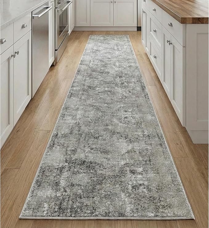 Well Woven Custom Size Runner - Choose Your Length - Patras Grey Vintage Medallion 27 Inches Wide x 50 Feet Long Runner Rug (27 in. x 50 ft.)