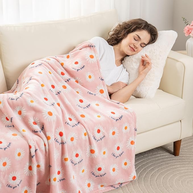 Berkshire Blanket Velvetloft® Plush Throw Blanket –Ultra Soft & Cozy Gift for Mom, Mother’s Day Present, Warm Lightweight Fleece Throw for Bed, Couch & Travel, 50 in × 60 in