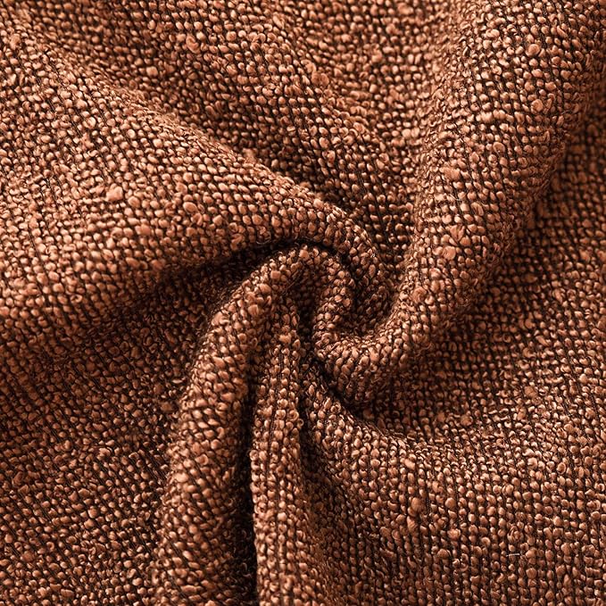 Foindtower Pack of 2 Textured Boucle Throw Pillow Covers Accent Solid Decorative Lumbar Pillow Cases Cozy Couch Cushion Case for Chair Sofa Bedroom Living Room Home Decor 12x20 Inch Red Taupe