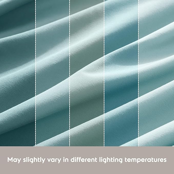 Nestl Split King Sheet Set - 1800 Ultra-Soft Microfiber Bed Sheets - Double Brushed - Deep Pockets - Easy Fit - 5 Piece Set - Bed Sheets & Pillowcases (Split King Size, Light Blue)