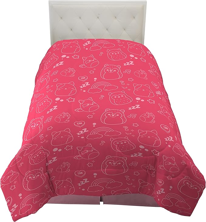 Squishmallows Bedding Super Soft Microfiber Reversible Comforter, Twin, (Official Licensed Product) by Franco