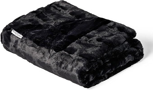 Minky Couture Sorbet Blanket - Ultra-Soft Throw for Silky Smooth Comfort - Premium Decorative Throw Blanket - Midweight, Breathable Fabric - Machine Washable Grande, Black