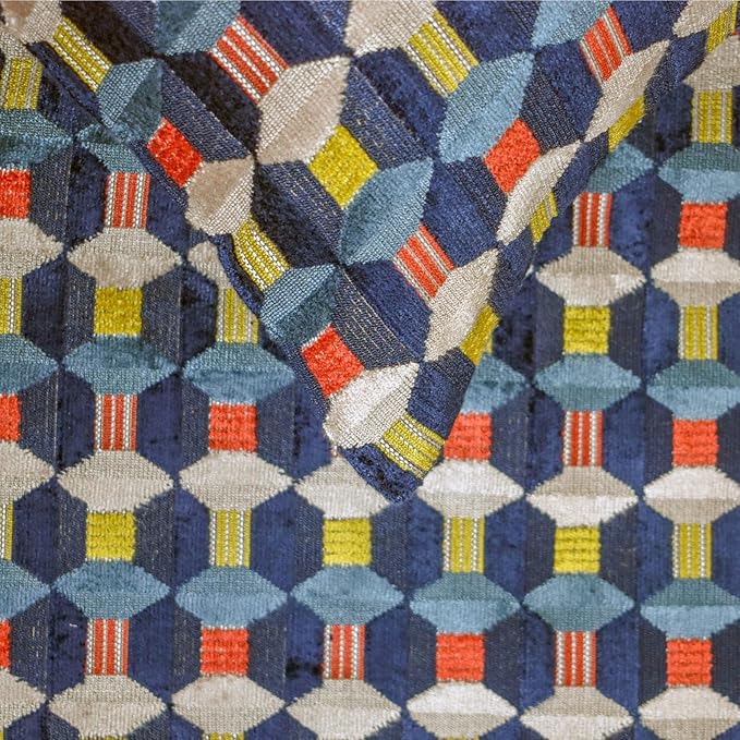 The HomeCentric Blue Bed Runner for King/Queen/Twin Velvet Decorative Bed Scarf 53"x18" Bed Runner Without Pillow Cover, Geometric Bed Scarf Bedroom Décor Accent - Blue Patterns