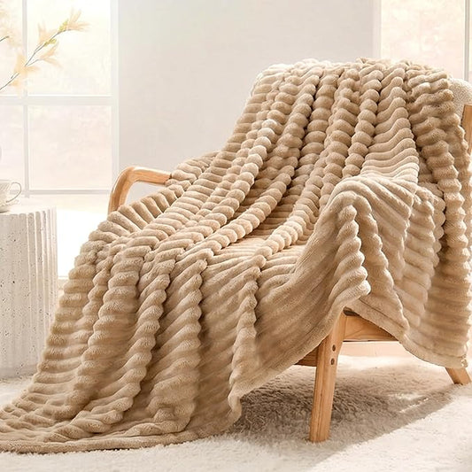 Light Brown Fleece XL Throw Blanket for Couch, Super Soft Cozy Blanket for Home Decor, Perfect Cozy Gifts for Women Men Gifts, Lightweight All Season Couch Blanket, 50x70 Inches